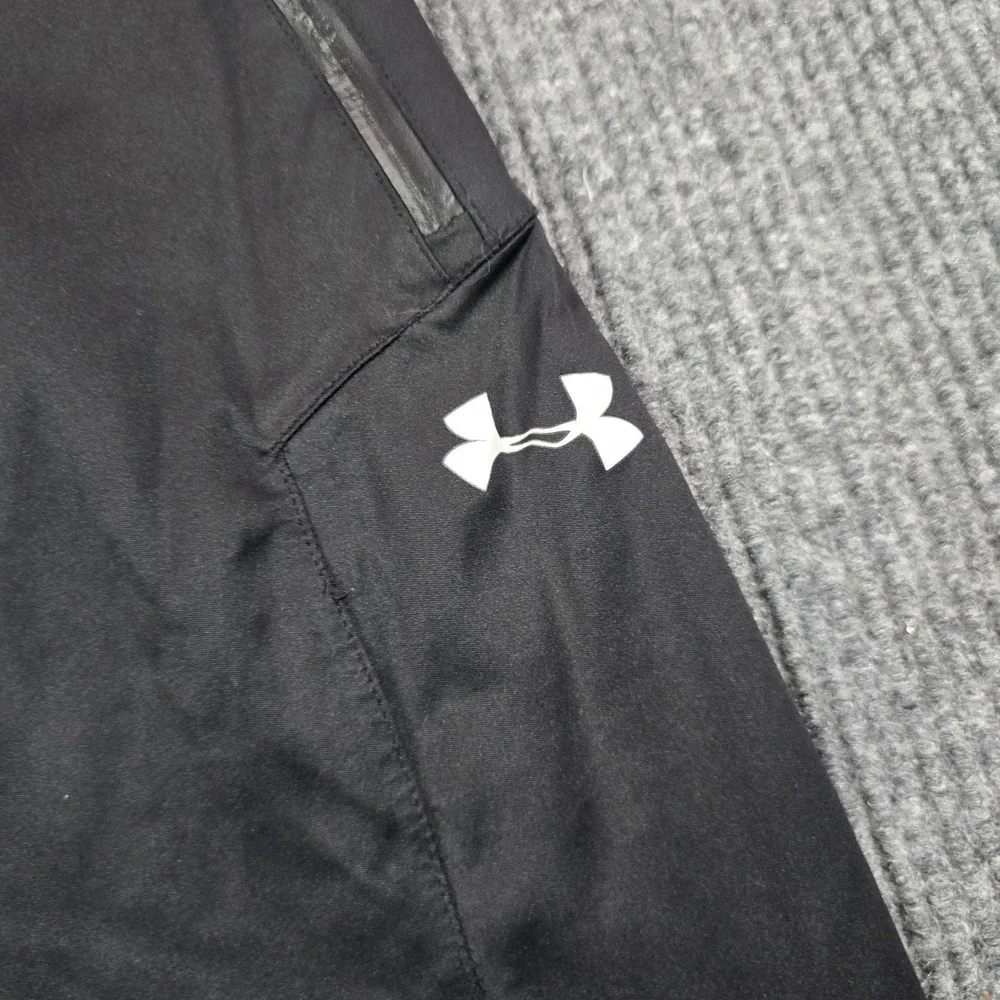 Under Armour Pants Mens Large Black Windbreaker Relaxed Fit Elastic Waist - Picture 5 of 12
